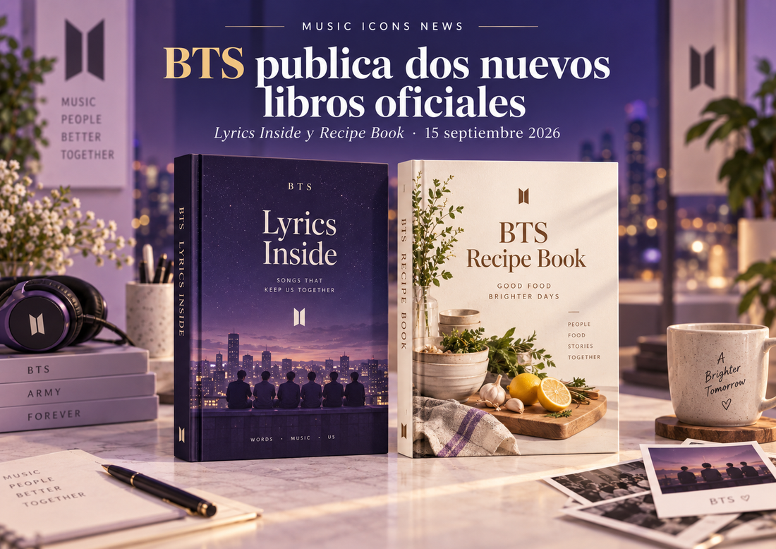 BTS Lyrics Inside y BTS Recipe Book libros oficiales 2026 - Music Icons News