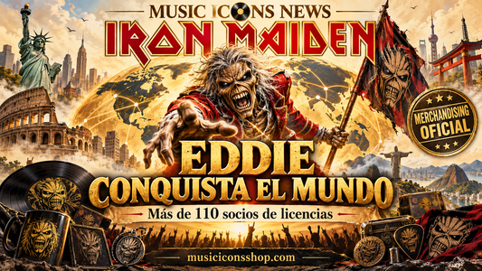 Ilustración editorial de Eddie y el alcance mundial de las licencias de Iron Maiden
