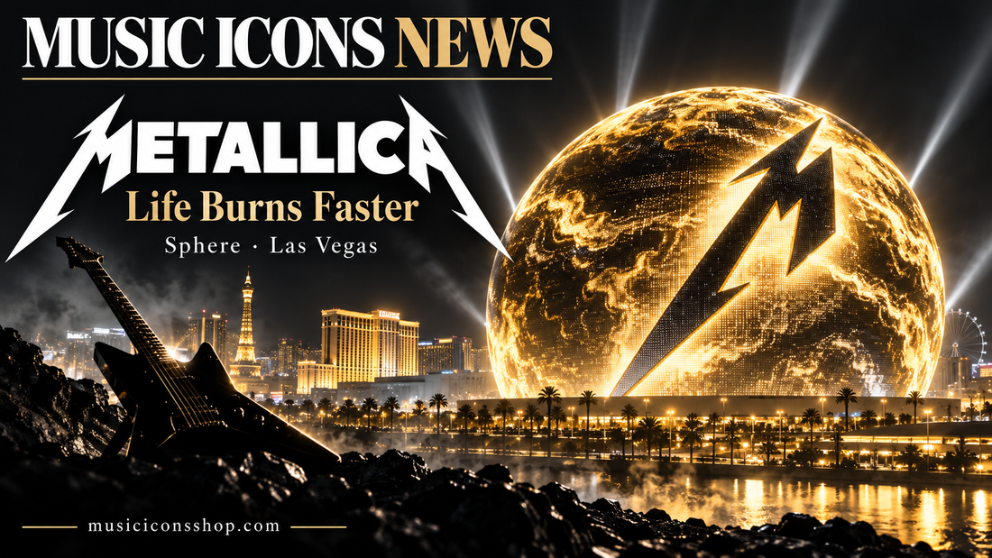 Ilustración conceptual: Metallica, Life Burns Faster en Sphere, Las Vegas