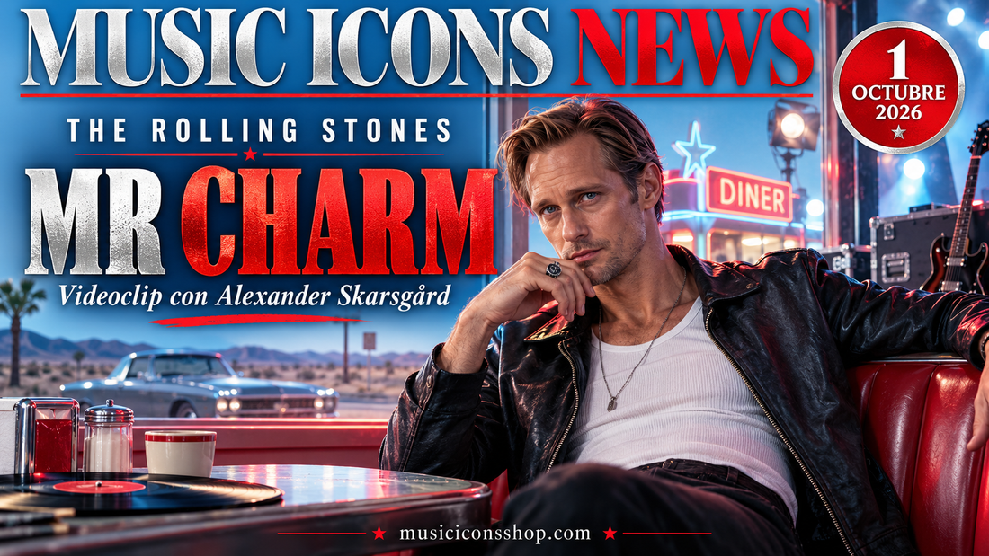 Ilustración editorial de Alexander Skarsgård para el videoclip Mr Charm de The Rolling Stones