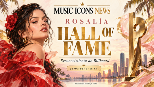 Ilustración editorial de Rosalía para el Billboard Hall of Fame Award del 22 de octubre en Miami