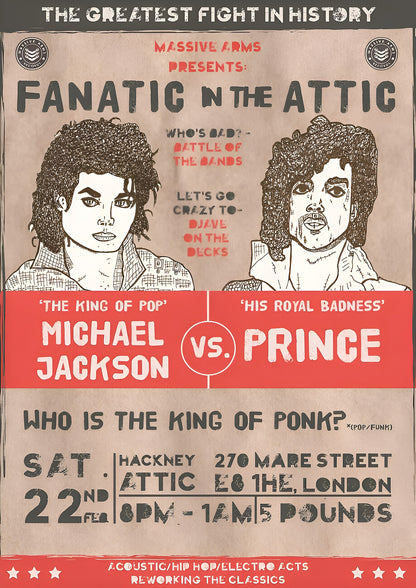 Camiseta Michael Jackson - Michael Jackson vs. Prince - Fanatic in the Attic - diseño EP223801
