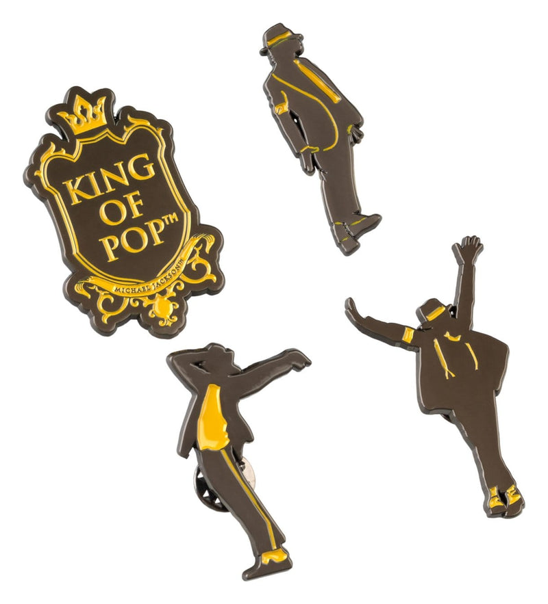 Set de 4 Pins Michael Jackson King of Pop — Oficial/Licenciado