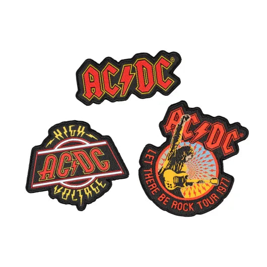 Set de 3 parches AC/DC bordados · Oficial - imagen principal
