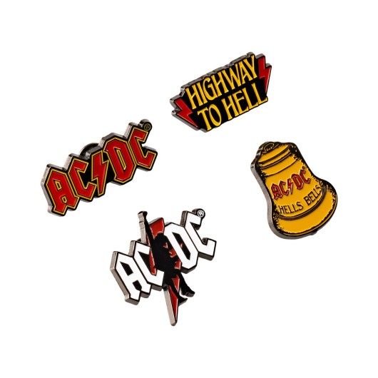 Set de 4 pins AC/DC esmaltados · Oficial - imagen principal