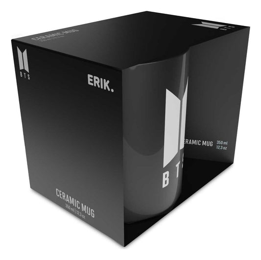 Taza BTS negra con logo blanco 350 ml oficial - vista 2
